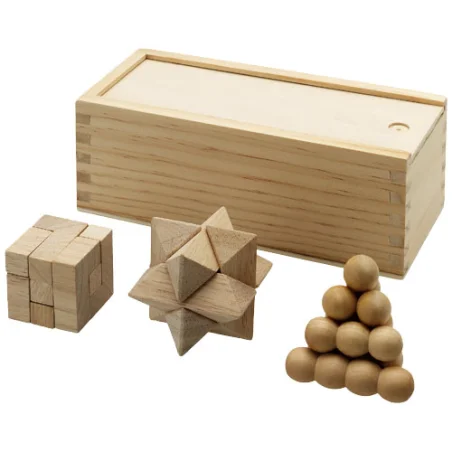 Casse-tête chinois personnalisable Brainiac 3 pièces en bois Casse-tête chinois personnalisable Brainiac 3 pièces en bois