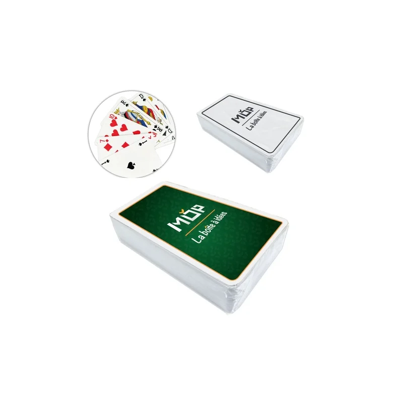 Etui cartes à jouer blanc neutre - Boite jeu en carton à personnaliser