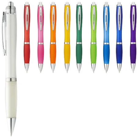Stylo bille personnalisable avec corps et grip colorés Nash Stylo bille personnalisable avec corps et grip colorés Nash