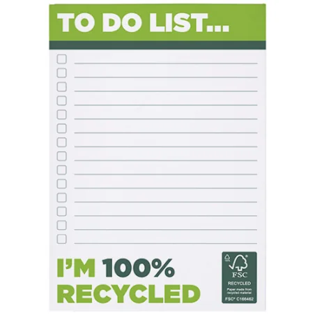 Bloc-notes personnalisable A6 papier recyclé - 25/50/100 feuilles Desk-Mate®