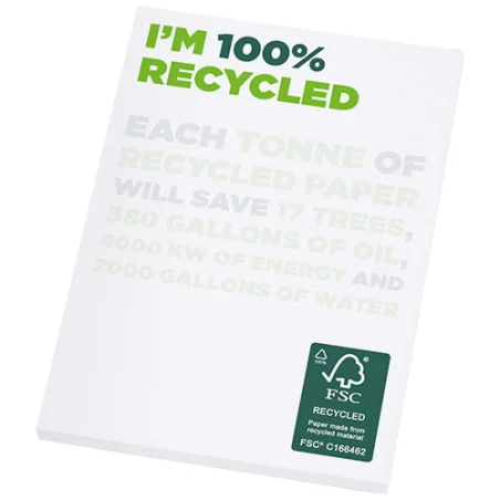 Bloc-notes publicitaire A7 papier recyclé - 25/50/100 feuilles Desk-Mate®