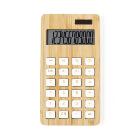 Calculatrice publicitaire en bambou Greta