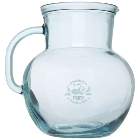 Carafe 2,3L et ses 4 verres 430ml Terazza en verre recyclé personnalisable Carafe 2,3L et ses 4 verres 430ml Terazza en verre recyclé personnalisable