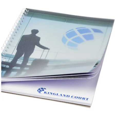Carnet personnalisable Desk-Mate® A5 à spirales avec couverture rigide Carnet personnalisable Desk-Mate® A5 à spirales avec couverture rigide