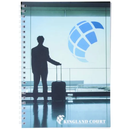 Carnet personnalisable Desk-Mate® A5 à spirales avec couverture rigide Carnet personnalisable Desk-Mate® A5 à spirales avec couverture rigide