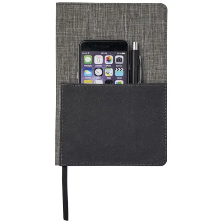 Carnet personnalisé de référence A5 en RPET avec poche frontale Mera Carnet personnalisé de référence A5 en RPET avec poche frontale Mera