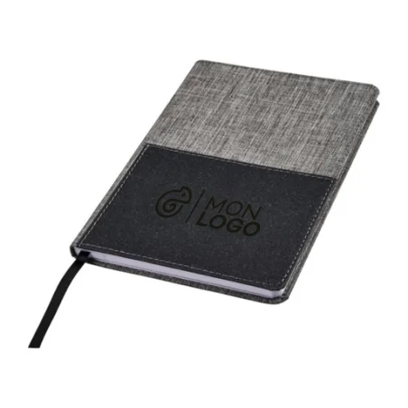 Carnet personnalisé de référence A5 en RPET avec poche frontale Mera Carnet personnalisé de référence A5 en RPET avec poche frontale Mera