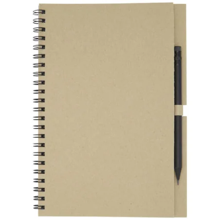 Carnet personnalisé spirales Luciano Eco avec crayon, moyen format Carnet personnalisé spirales Luciano Eco avec crayon, moyen format