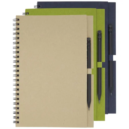 Carnet personnalisé spirales Luciano Eco avec crayon, moyen format Carnet personnalisé spirales Luciano Eco avec crayon, moyen format