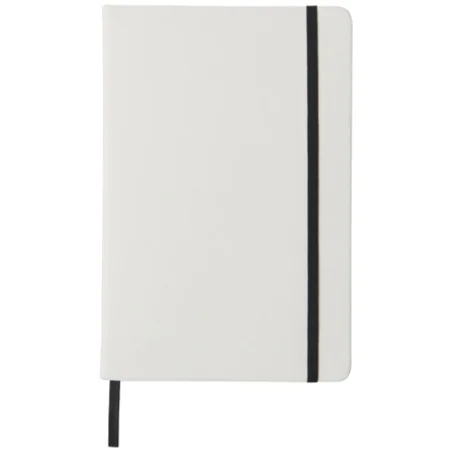 Carnet publicitaire blanc A5 Spectrum avec élastique de couleur Carnet publicitaire blanc A5 Spectrum avec élastique de couleur