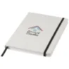 Carnet publicitaire blanc A5 Spectrum avec élastique de couleur Carnet publicitaire blanc A5 Spectrum avec élastique de couleur
