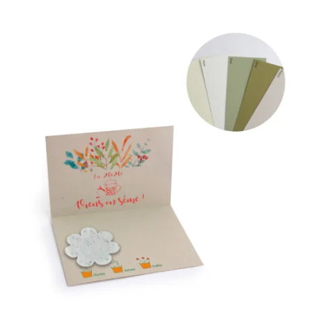 Carte de voeux personnalisée en papier végétal 100% Français - Humus Carte de voeux personnalisée en papier végétal 100% Français - Humus