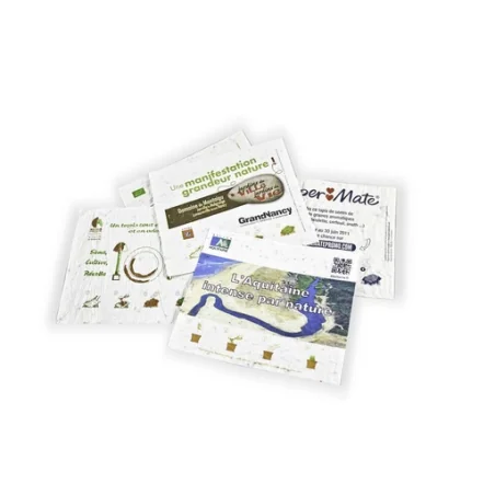 Carte en papier ensemencé personnalisable A6 100% Biodégradable