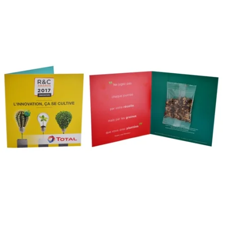 Carte publicitaire 2 volets avec sachet de graines 'Ozone' - Made in France Carte publicitaire 2 volets avec sachet de graines 'Ozone' - Made in France
