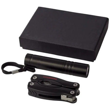 Coffret cadeau avec couteau multi fonctions et lampe torche LED Scout personnalisable