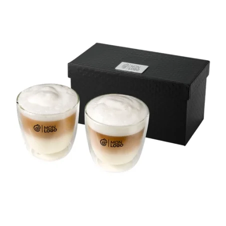 Coffret de 2 tasses à café à double paroi personnalisables Boda 200ml Coffret de 2 tasses à café à double paroi personnalisables Boda 200ml