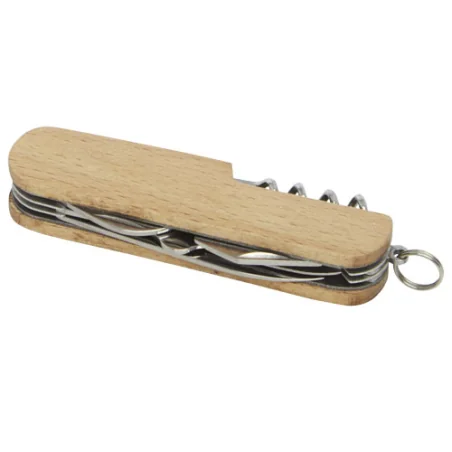 Couteau de poche publicitaire Richard en bois à 7 fonctions
