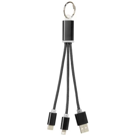 Câble de charge personnalisable 3-en-1 avec porte-clés Metal Câble de charge personnalisable 3-en-1 avec porte-clés Metal