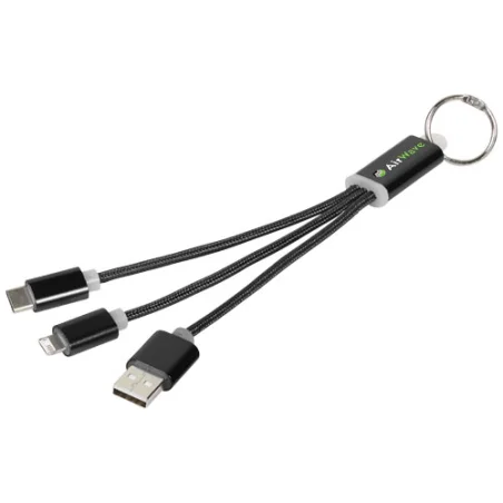 Câble de charge personnalisable 3-en-1 avec porte-clés Metal Câble de charge personnalisable 3-en-1 avec porte-clés Metal