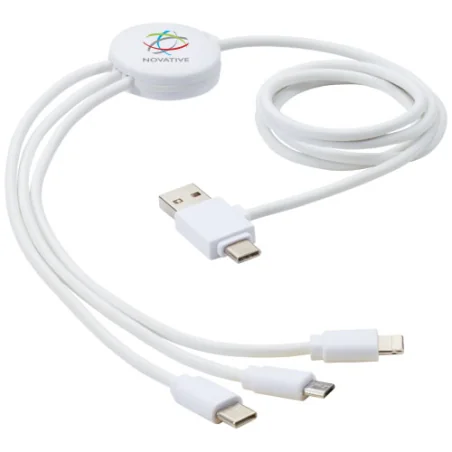 Câble de charge publicitaire 5-en-1 Pure avec additif antibactérien Câble de charge publicitaire 5-en-1 Pure avec additif antibactérien