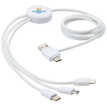 Câble de charge publicitaire 5-en-1 Pure avec additif antibactérien Câble de charge publicitaire 5-en-1 Pure avec additif antibactérien