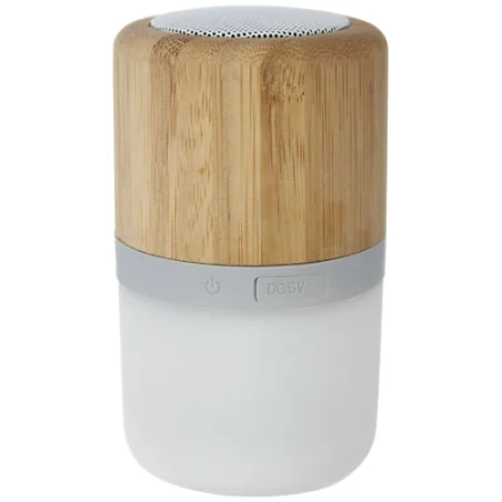 Enceinte Bluetooth® personnalisable Aurea en bambou avec lumière