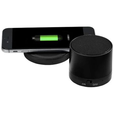 Enceinte Bluetooth® publicitaire Cosmic avec socle de charge sans fil Enceinte Bluetooth® publicitaire Cosmic avec socle de charge sans fil