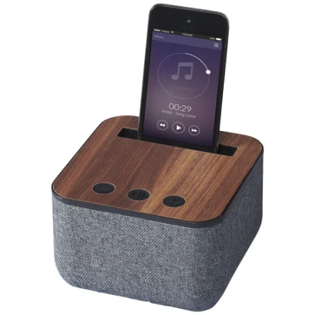 Enceinte personnalisable Bluetooth® en tissu et bois Shae