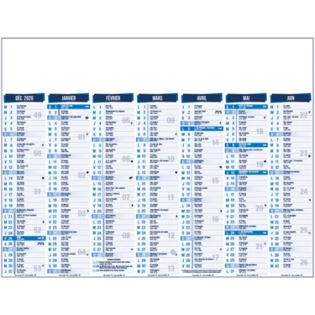Grand calendrier bancaire 4 saisons personnalisé (430 x 335 mm)
