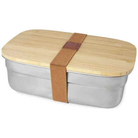 Lunch box personnalisée Tite en acier inoxydable avec couvercle en bambou