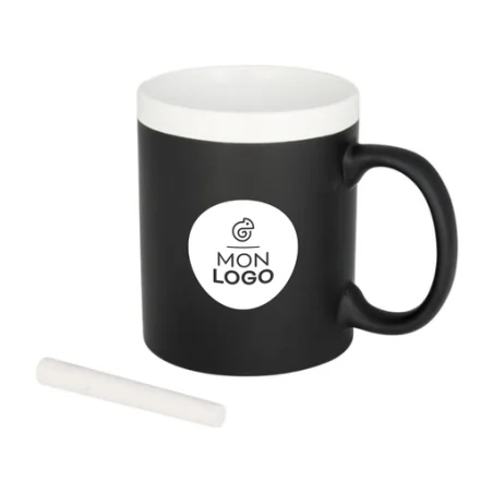 Mug d’écriture publicitaire Chalk 330ml Mug d’écriture publicitaire Chalk 330ml