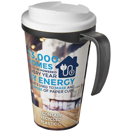 Mug isotherme 100% personnalisable Brite-Americano® Grande 350ml avec couvercle anti fuite