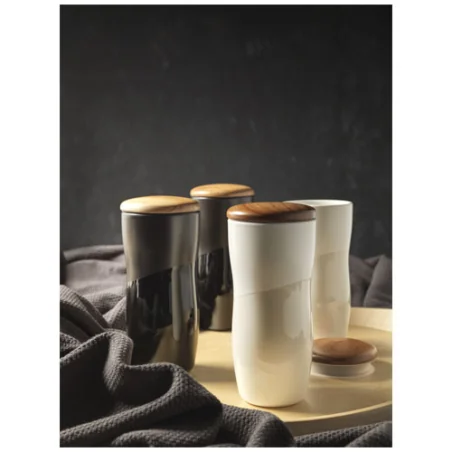 Mug isotherme personanlisable en céramique anti-condensation 370ml Reno