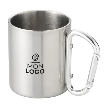 Mug isotherme personnalisable Alpes avec mousqueton 200ml