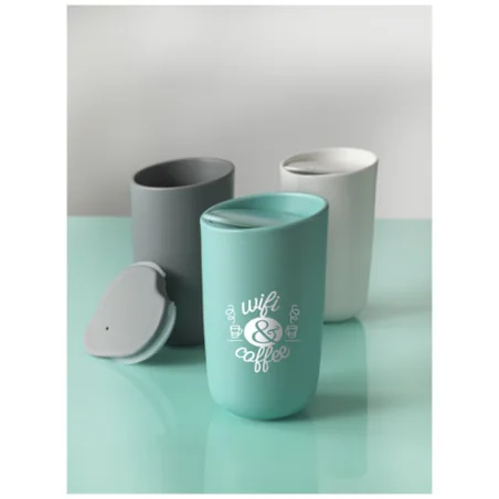 Mug isotherme publicitaire en céramique anti-condensation 410ml Mysa Mug isotherme publicitaire en céramique anti-condensation 410ml Mysa