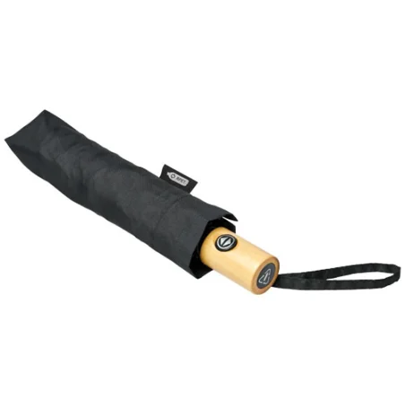 Parapluie personnalisable en RPET pliable 21" à ouverture/fermeture automatique Bo Parapluie personnalisable en RPET pliable 21" à ouverture/fermeture automatique Bo