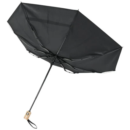 Parapluie personnalisable en RPET pliable 21" à ouverture/fermeture automatique Bo Parapluie personnalisable en RPET pliable 21" à ouverture/fermeture automatique Bo