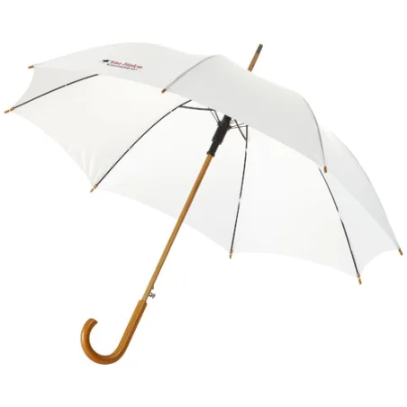 Parapluie publicitaire 23" à ouverture automatique, poignée et mât en bois Parapluie publicitaire 23" à ouverture automatique, poignée et mât en bois