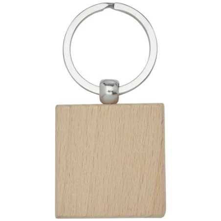 Porte-clés personnalisé carré Gioia en bois de hêtre