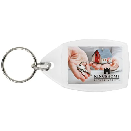 Porte-clés publicitaire plastique avec attache en plastique Rhombus