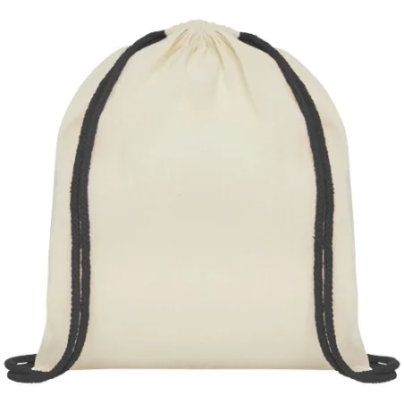 Sac à dos personnalisable Oregon en coton avec cordon de serrage de 100 g/m² et cordons colorés 5L