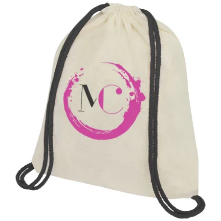 Sac à dos personnalisable Oregon en coton avec cordon de serrage de 100 g/m² et cordons colorés 5L Sac à dos personnalisable Oregon en coton avec cordon de serrage de 100 g/m² et cordons colorés 5L