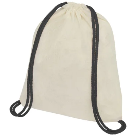 Sac à dos personnalisable Oregon en coton avec cordon de serrage de 100 g/m² et cordons colorés 5L