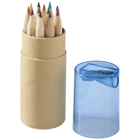 Set de 12 crayons de couleur personnalisé avec taille-crayon Hef Set de 12 crayons de couleur personnalisé avec taille-crayon Hef