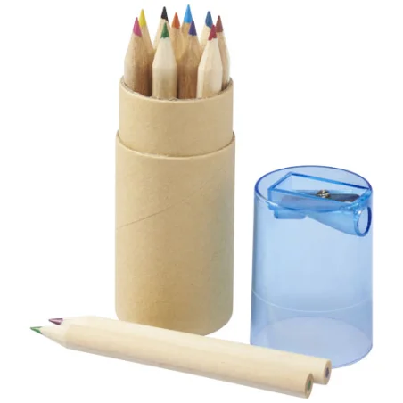 Set de 12 crayons de couleur personnalisé avec taille-crayon Hef Set de 12 crayons de couleur personnalisé avec taille-crayon Hef