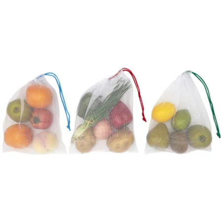 Set de 3 sacs filets personnalisables pour fruits et légumes Trio 2L Set de 3 sacs filets personnalisables pour fruits et légumes Trio 2L