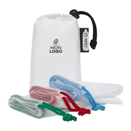 Set de 3 sacs filets personnalisables pour fruits et légumes Trio 2L Set de 3 sacs filets personnalisables pour fruits et légumes Trio 2L