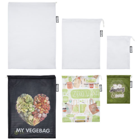 Set de 3 sacs à légumes personnalisables Rob en PET recyclé