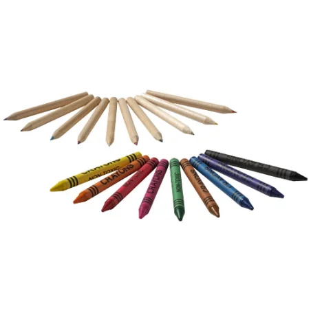 Set de crayons de couleurs et de crayons de cire personnalisable 19 pièces Lucky