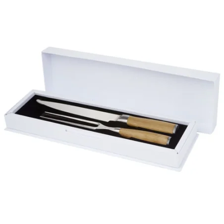 Set à découper personnalisable Cucinar en bambou et inox Set à découper personnalisable Cucinar en bambou et inox